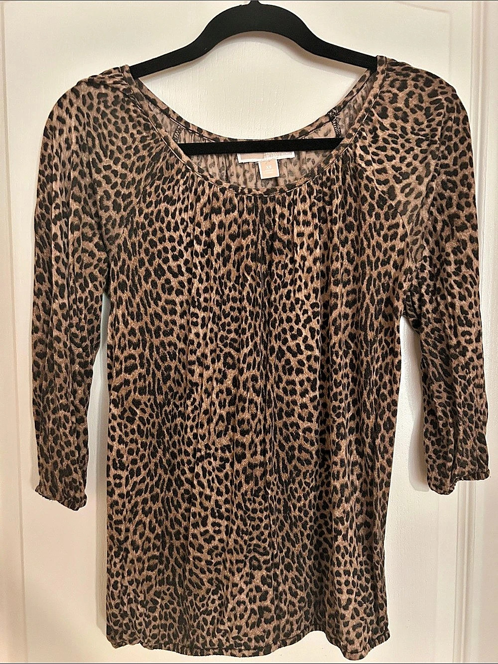 Michael Kors Leopard Print Blouse in Brown & Black XS Like New